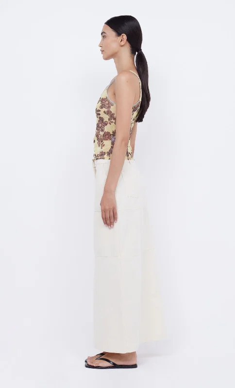 PHOENIX MAXI SKIRT - CREAM/BLACK