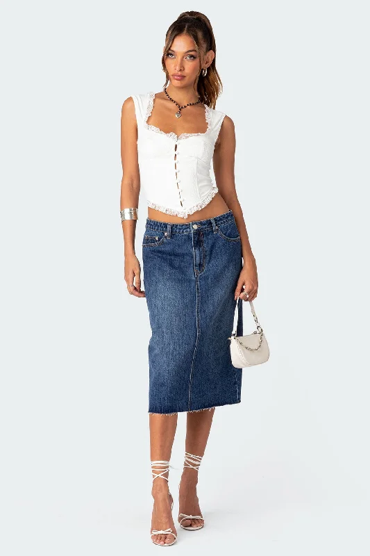 Mirah Denim Midi Skirt