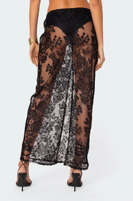 Bess Sheer Lace Maxi Skirt