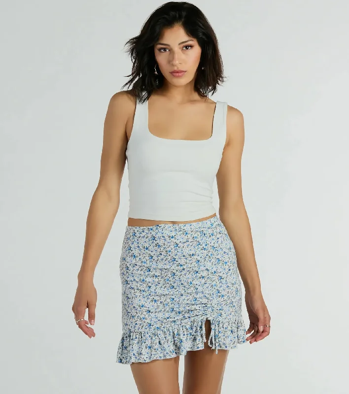 Spring Mentality Ditsy Floral Ruffle Mini Skirt