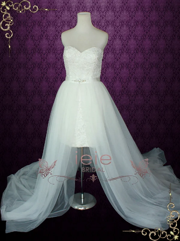 Strapless Convertible Wedding Dress with Tulle Skirt NINA