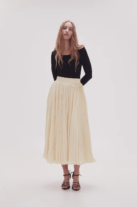 Wondrous Pleated Satin Skirt