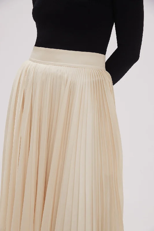 Wondrous Pleated Satin Skirt