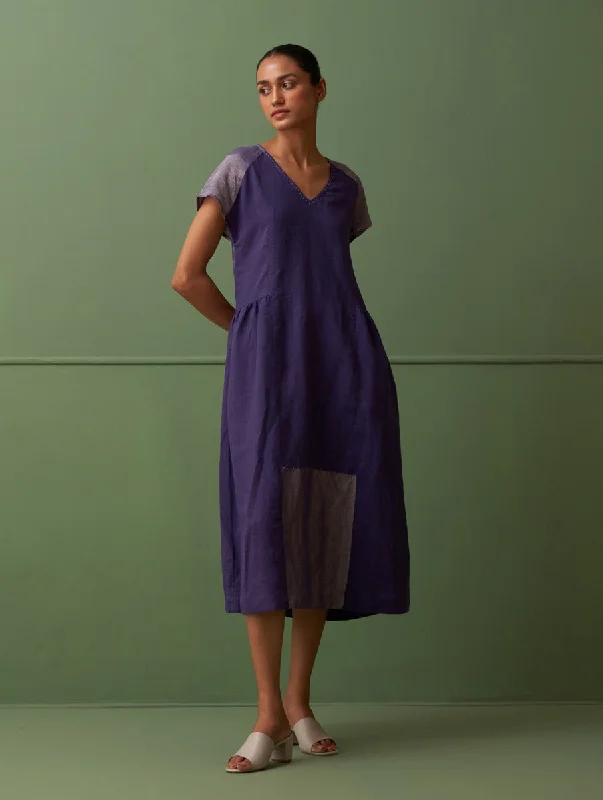 Zohra Linen Dress - Byzantium