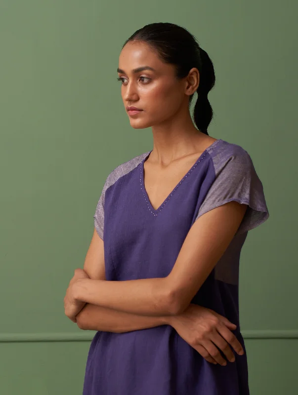 Zohra Linen Dress - Byzantium