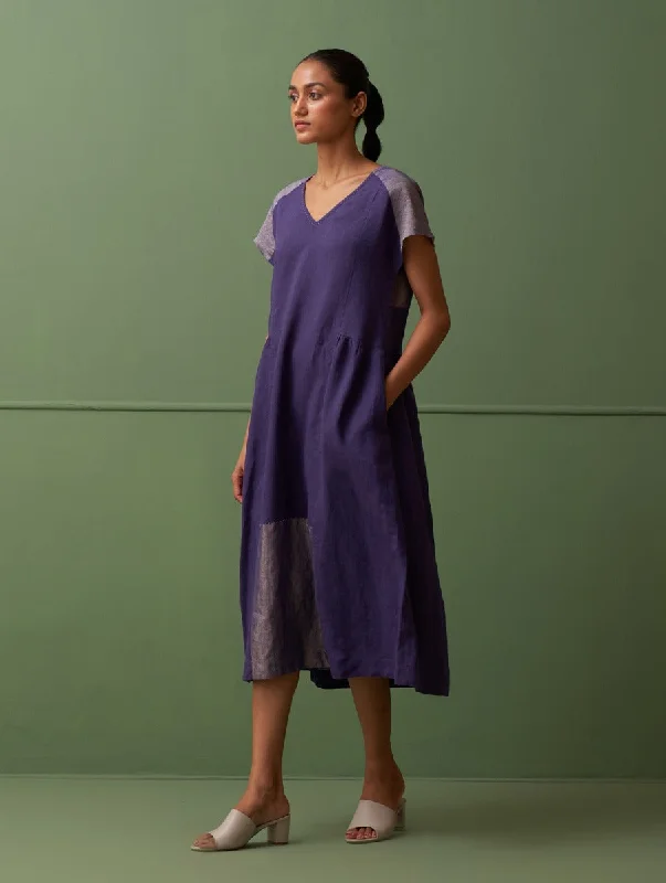 Zohra Linen Dress - Byzantium