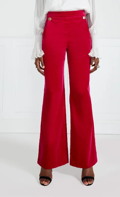 Clove Velvet Waisted Trousers - Hot Pink