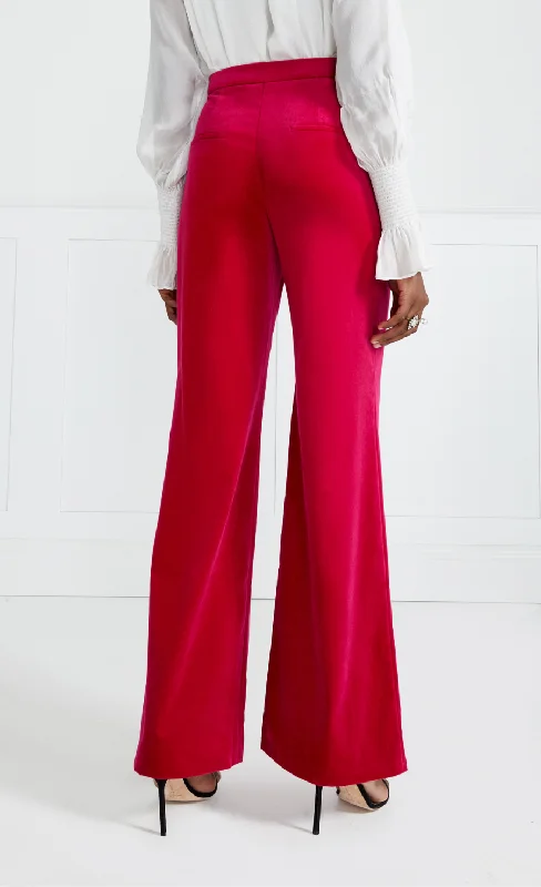 Clove Velvet Waisted Trousers - Hot Pink