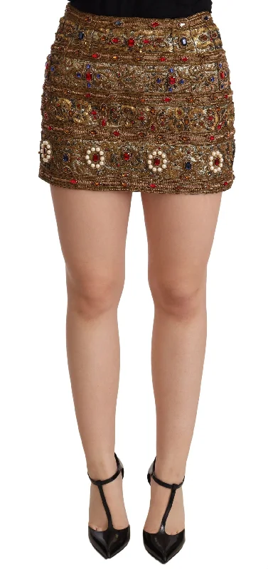 Dolce & Gabbana  Embellished High Waist Mini Women's Skirt