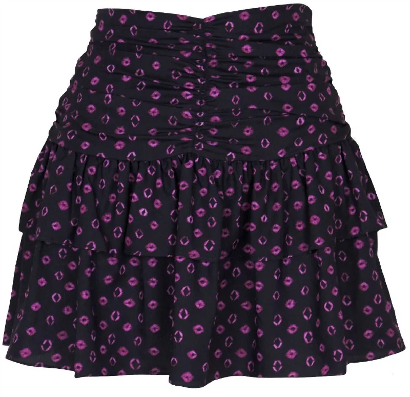 Isola Mini Skirt In Black/pink