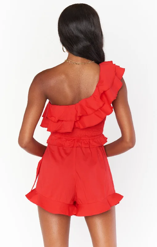 Liza Ruffle Skort ~ Cherry Poplin