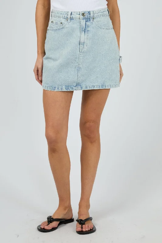 Silent Theory Cargo Denim Skirt Light Blue