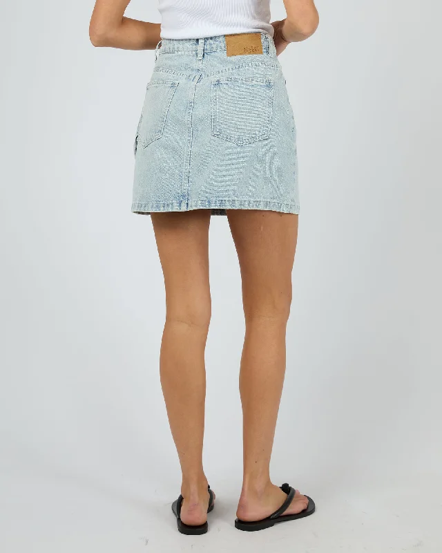 Silent Theory Cargo Denim Skirt Light Blue