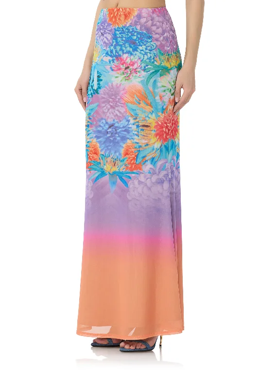 Tegan Maxi Skirt - Neon Botanical