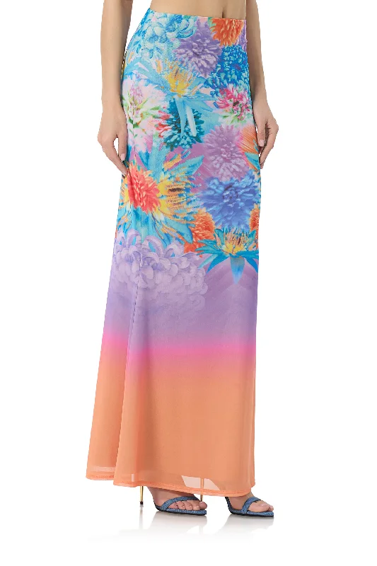 Tegan Maxi Skirt - Neon Botanical