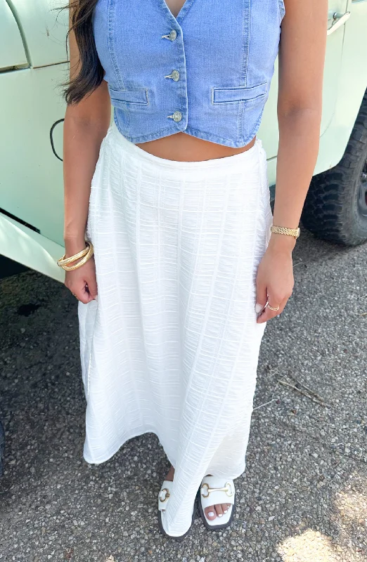 Chasing a Moment White Maxi Skirt